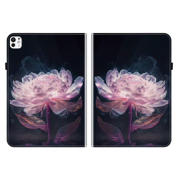 For iPad Pro 11 2024 Crystal Texture Painted Leather Smart Tablet Case(Purple Peony) - iPad Pro 11 2024 Cases by PMC TechLife | Online Shopping South Africa | PMC TechLife | Buy Now Pay Later Mobicred