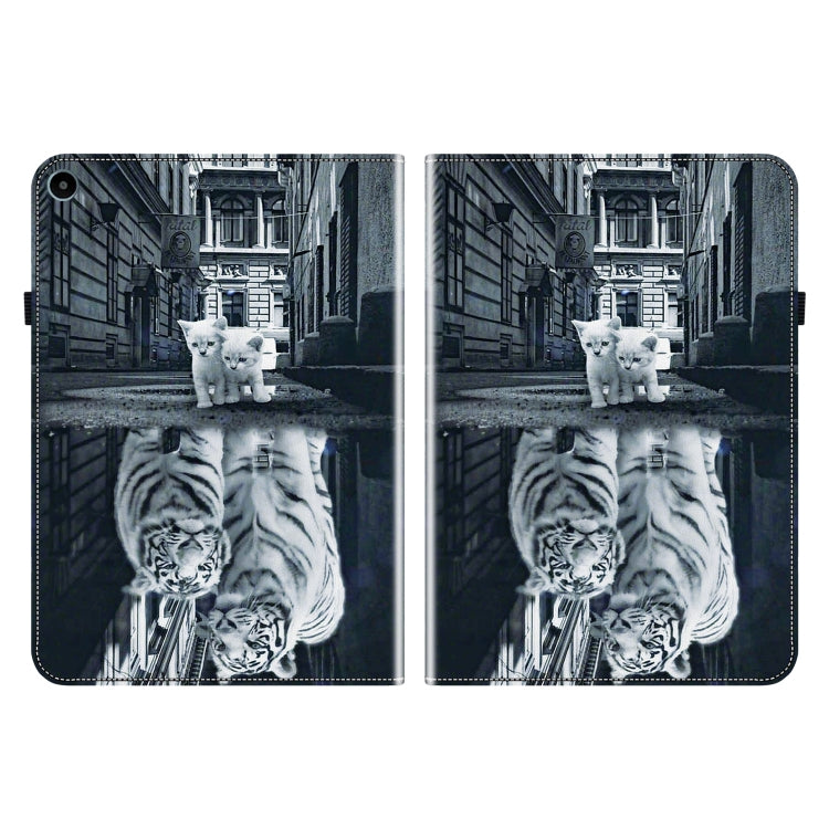 For Huawei MatePad SE 10.4 Crystal Texture Painted Leather Smart Tablet Case(Cat Reflection Tiger) - Huawei by PMC TechLife | Online Shopping South Africa | PMC TechLife | Buy Now Pay Later Mobicred