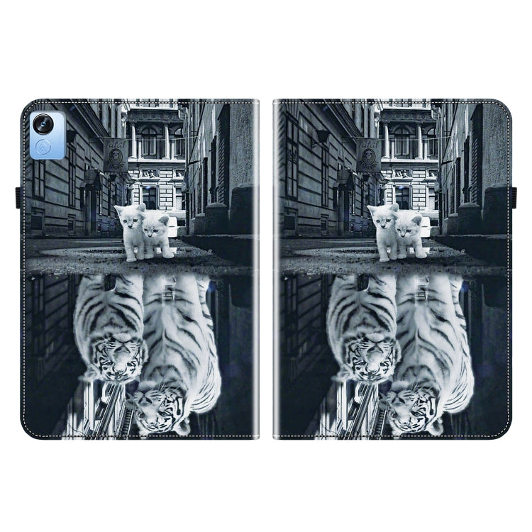For Realme Pad X Crystal Texture Painted Leather Tablet Case(Cat Reflection Tiger) - Realme by PMC TechLife | Online Shopping South Africa | PMC TechLife | Buy Now Pay Later Mobicred