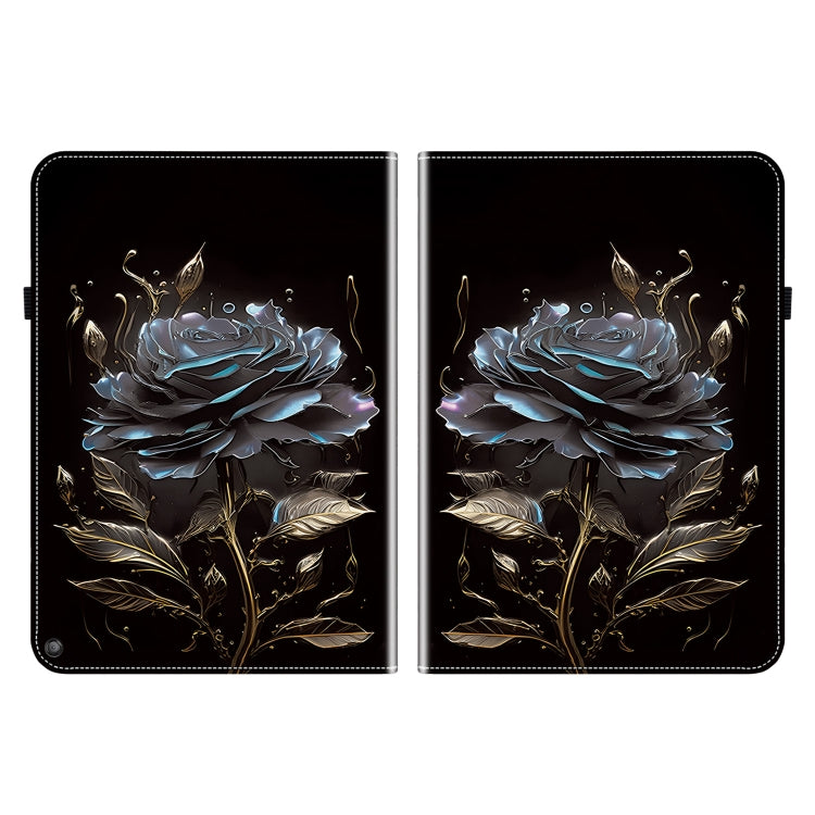 For Amazon Fire HD10 / HD10 Plus 2021 Crystal Texture Painted Leather Smart Tablet Case(Black Rose) - Amazon by PMC TechLife | Online Shopping South Africa | PMC TechLife | Buy Now Pay Later Mobicred