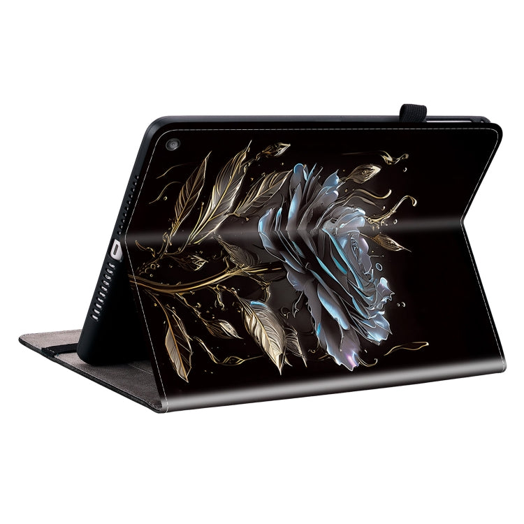 For Amazon Fire HD10 / HD10 Plus 2021 Crystal Texture Painted Leather Smart Tablet Case(Black Rose) - Amazon by PMC TechLife | Online Shopping South Africa | PMC TechLife | Buy Now Pay Later Mobicred