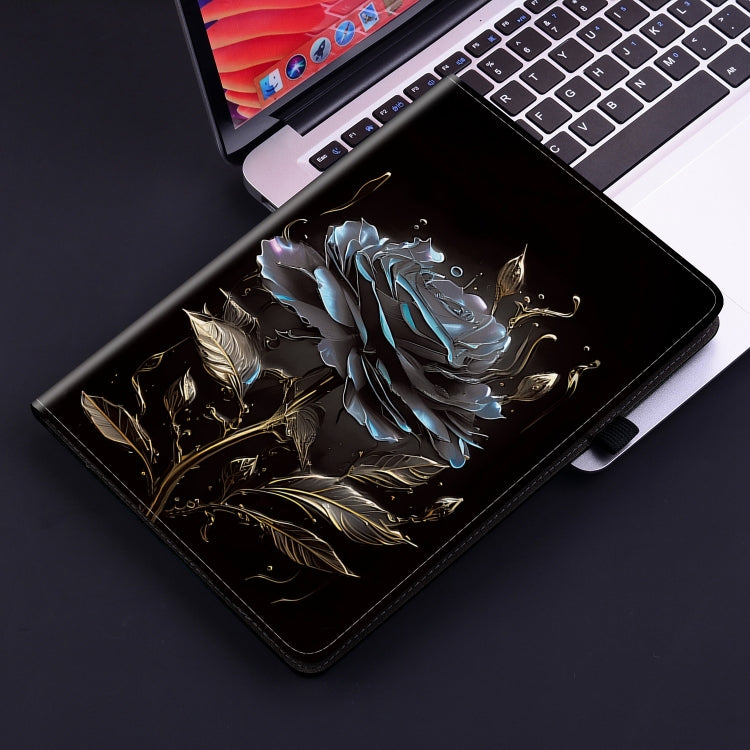 For Lenovo Tab M10 5G 2023 Crystal Texture Painted Leather Tablet Case(Black Rose) - Lenovo by PMC TechLife | Online Shopping South Africa | PMC TechLife | Buy Now Pay Later Mobicred