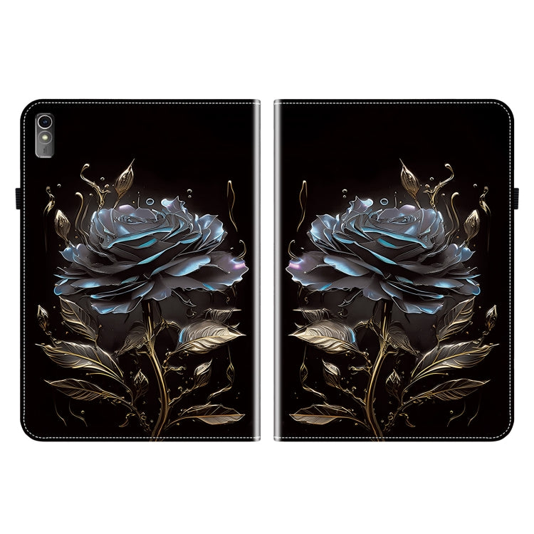 For Lenovo Tab M10 5G 2023 Crystal Texture Painted Leather Tablet Case(Black Rose) - Lenovo by PMC TechLife | Online Shopping South Africa | PMC TechLife | Buy Now Pay Later Mobicred