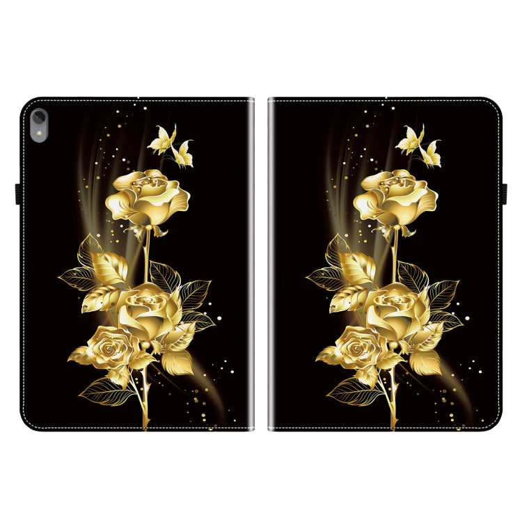 For Lenovo Tab P11 / Xiaoxin Pad Plus Crystal Texture Painted Leather Tablet Case(Gold Butterfly Rose) - free shipping - PMC TechLife - Order now!