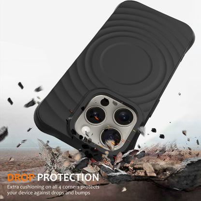 For iPhone 16 Pro Wave Texture MagSafe Magnetic Liquid Silicone Phone Case(Black) - iPhone 16 Pro Cases by PMC Jewellery | Online Shopping South Africa | PMC Jewellery | Buy Now Pay Later Mobicred