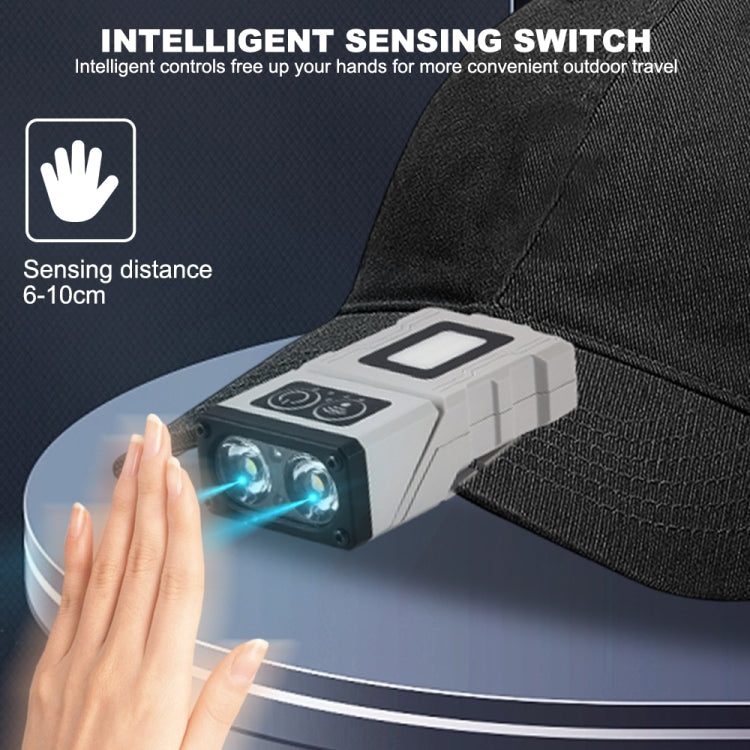HW-213 Multi-function Rotating Sensing Cap Clip Work Light(Grey) - Headlamp by PMc TechLife | Online Shopping South Africa | PMc TechLife | Buy Now Pay Later Mobicred