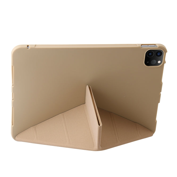 For iPad Pro 11 2024 TPU Deformation Flip Leather Tablet Case with Holder(Gold) - iPad Pro 11 2024 Cases by PMC TechLife | Online Shopping South Africa | PMC TechLife | Buy Now Pay Later Mobicred