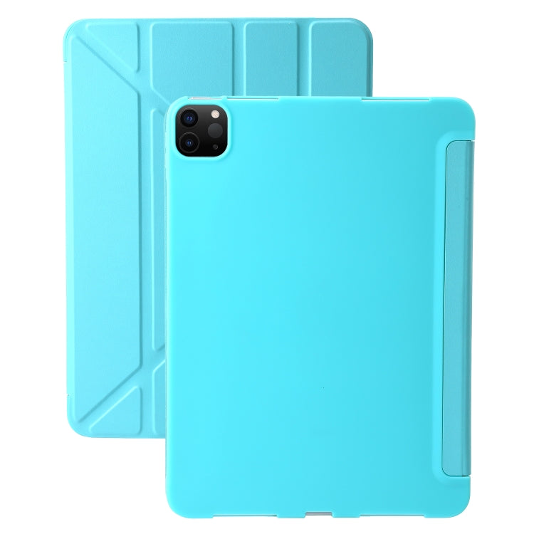 For iPad Pro 11 2024 TPU Deformation Flip Leather Tablet Case with Holder(Mint Blue) - iPad Pro 11 2024 Cases by PMC TechLife | Online Shopping South Africa | PMC TechLife | Buy Now Pay Later Mobicred