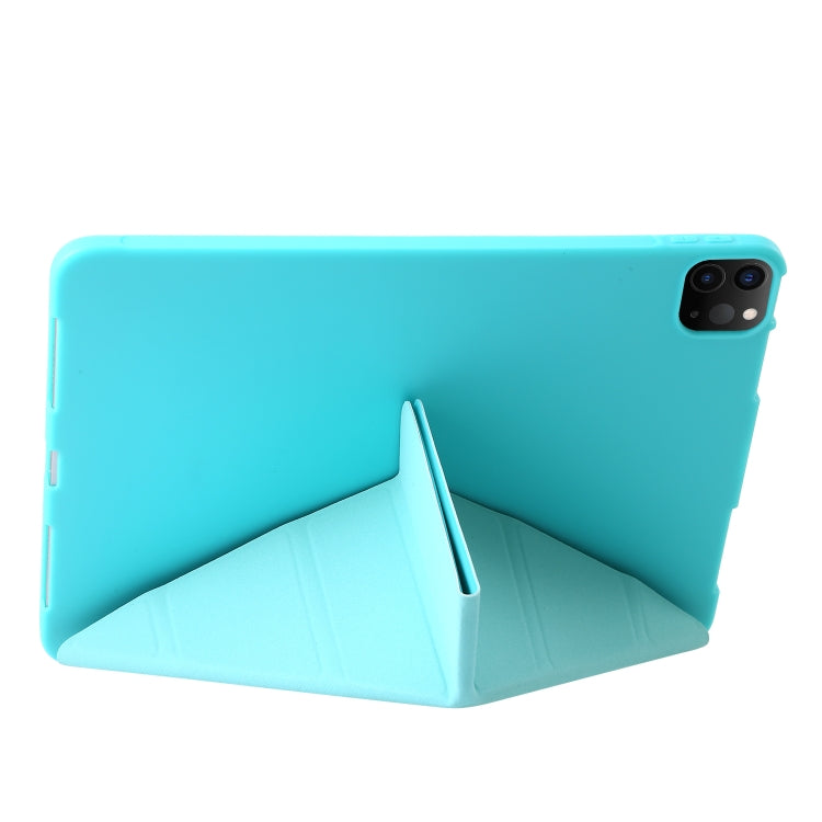 For iPad Pro 11 2024 TPU Deformation Flip Leather Tablet Case with Holder(Mint Blue) - iPad Pro 11 2024 Cases by PMC TechLife | Online Shopping South Africa | PMC TechLife | Buy Now Pay Later Mobicred