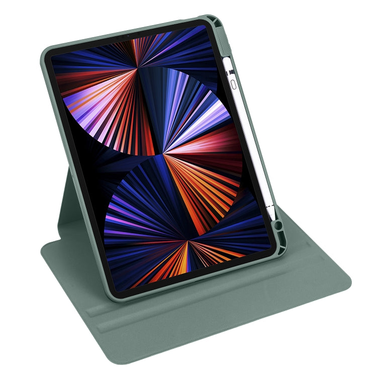 For iPad Air 11 2024 Acrylic 360 Degree Rotation Holder Leather Tablet Case(Pine Green) - iPad Air 11 2024 Cases by PMC Jewellery | Online Shopping South Africa | PMC Jewellery | Buy Now Pay Later Mobicred