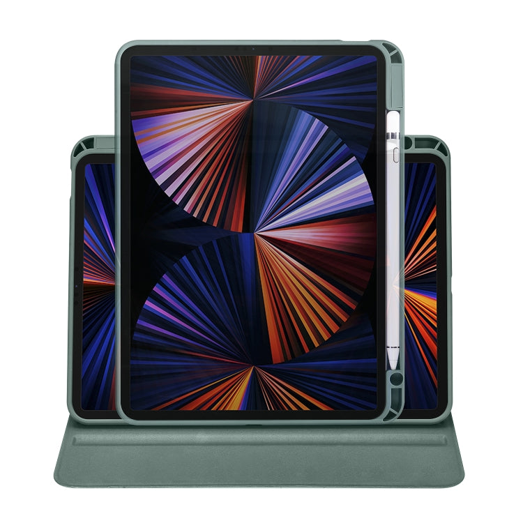 For iPad Air 11 2024 Acrylic 360 Degree Rotation Holder Leather Tablet Case(Pine Green) - iPad Air 11 2024 Cases by PMC Jewellery | Online Shopping South Africa | PMC Jewellery | Buy Now Pay Later Mobicred