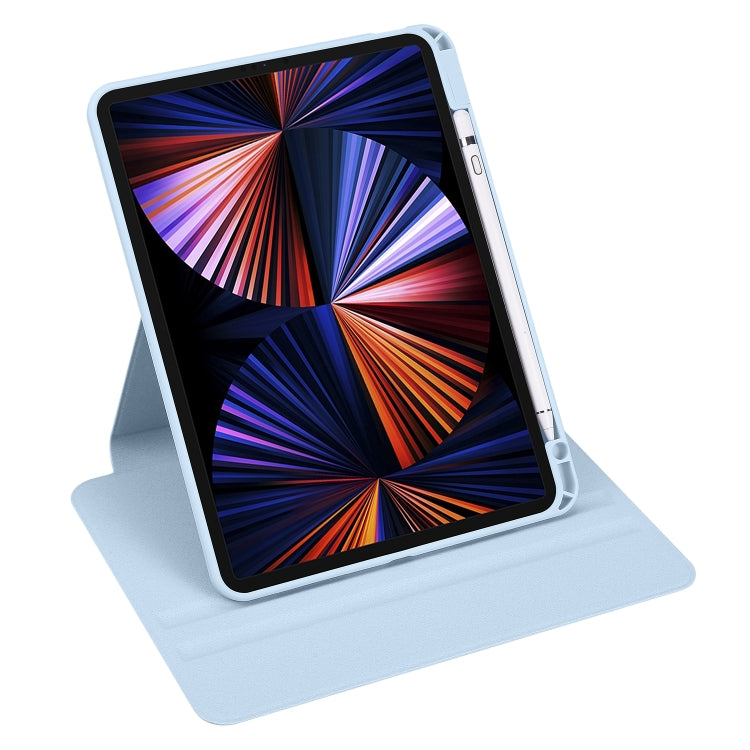 For iPad Air 13 2024 Acrylic 360 Degree Rotation Holder Leather Tablet Case(Ice Blue) - iPad Air 13 2024 Cases by PMC Jewellery | Online Shopping South Africa | PMC Jewellery | Buy Now Pay Later Mobicred