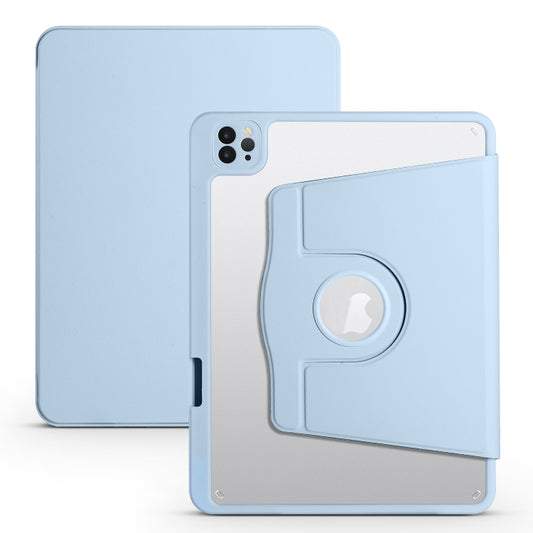 For iPad Pro 13 2024 Acrylic 360 Degree Rotation Holder Leather Tablet Case(Ice Blue) - iPad Pro 13 2024 Cases by PMC Jewellery | Online Shopping South Africa | PMC Jewellery | Buy Now Pay Later Mobicred