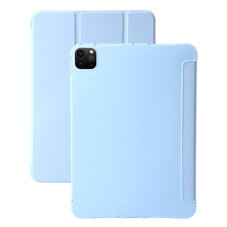 For iPad Pro 13 2024 Three-fold Holder Flip Tablet Leather Case(Sky Blue) - iPad Pro 13 2024 Cases by PMC Jewellery | Online Shopping South Africa | PMC Jewellery | Buy Now Pay Later Mobicred