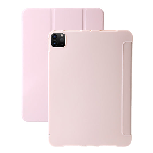 For iPad Pro 13 2024 Three-fold Holder Flip Tablet Leather Case(Light Pink) - iPad Pro 13 2024 Cases by PMC Jewellery | Online Shopping South Africa | PMC Jewellery | Buy Now Pay Later Mobicred