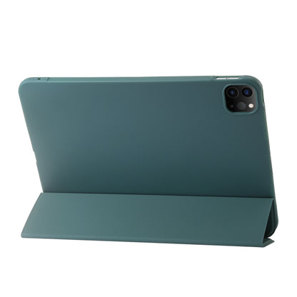 For iPad Pro 11 2024 Three-fold Holder Flip Tablet Leather Case(Dark Green) - iPad Pro 11 2024 Cases by PMC Jewellery | Online Shopping South Africa | PMC Jewellery | Buy Now Pay Later Mobicred