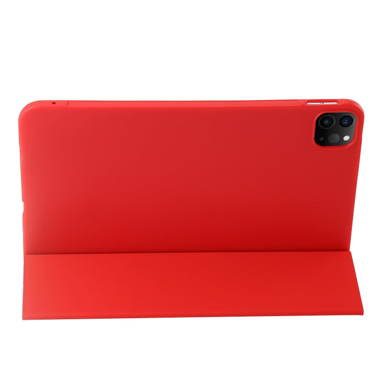 For iPad Pro 11 2024 Three-fold Holder Flip Tablet Leather Case(Red) - iPad Pro 11 2024 Cases by PMC TechLife | Online Shopping South Africa | PMC TechLife | Buy Now Pay Later Mobicred