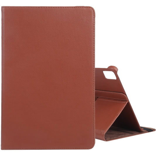 For iPad Pro 13 2024 360 Degree Rotation Litchi Texture Leather Tablet Case with Holder(Brown) - iPad Pro 13 2024 Cases by PMC Jewellery | Online Shopping South Africa | PMC Jewellery | Buy Now Pay Later Mobicred