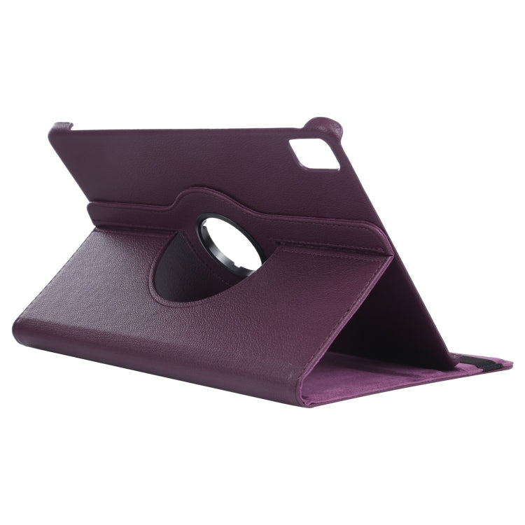 For iPad Pro 11 2024 360 Degree Rotation Litchi Texture Leather Tablet Case with Holder(Purple) - iPad Pro 11 2024 Cases by PMC TechLife | Online Shopping South Africa | PMC TechLife | Buy Now Pay Later Mobicred