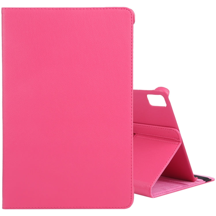 For iPad Pro 11 2024 360 Degree Rotation Litchi Texture Leather Tablet Case with Holder(Rose Red) - iPad Pro 11 2024 Cases by PMC Jewellery | Online Shopping South Africa | PMC Jewellery | Buy Now Pay Later Mobicred