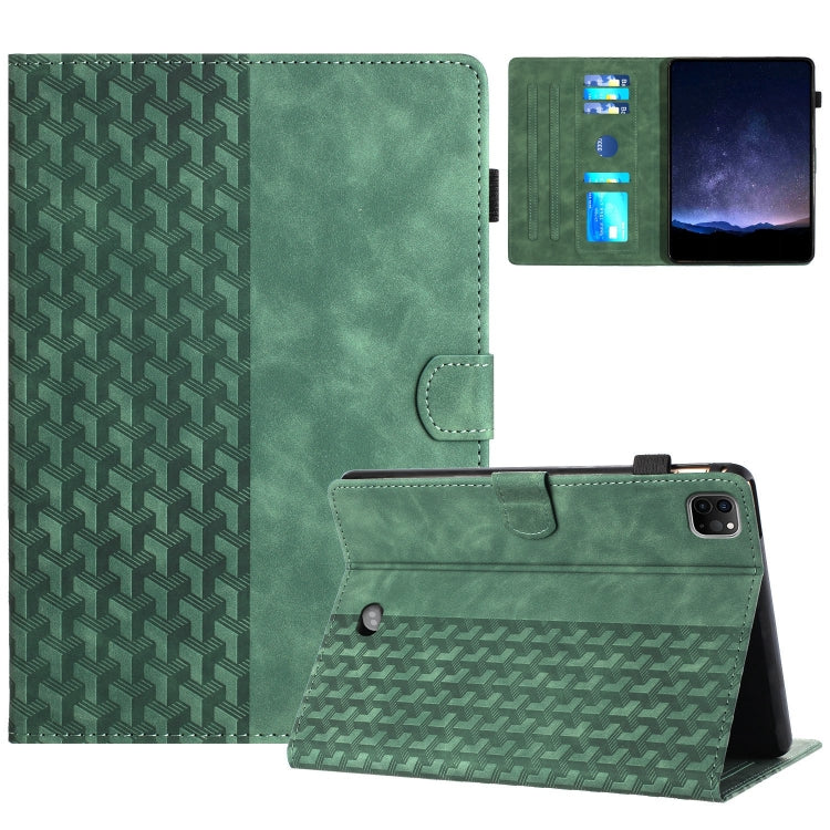 For iPad Pro 11 2024 Building Blocks Embossed Leather Smart Tablet Case(Green) - iPad Pro 11 2024 Cases by PMC TechLife | Online Shopping South Africa | PMC TechLife | Buy Now Pay Later Mobicred