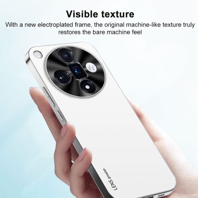 For OPPO Reno11 Pro Global AG Frosted Electroplating Acrylic Phone Case(Silver White) - Reno11 Pro Cases by PMC Jewellery | Online Shopping South Africa | PMC Jewellery | Buy Now Pay Later Mobicred