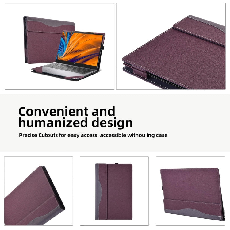 For HP Spectre X360 13 inch 13-ae / 13-ap Leather Laptop Shockproof Protective Case(Wine Red) - Screen & Keyboard Cover by PMC Jewellery | Online Shopping South Africa | PMC Jewellery | Buy Now Pay Later Mobicred