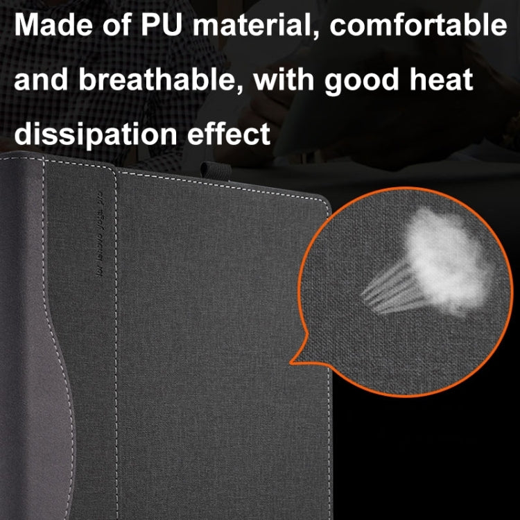For HP Spectre x360 15-df / 15-ch Leather Laptop Shockproof Protective Case(Black) - Screen & Keyboard Cover by PMC TechLife | Online Shopping South Africa | PMC TechLife | Buy Now Pay Later Mobicred