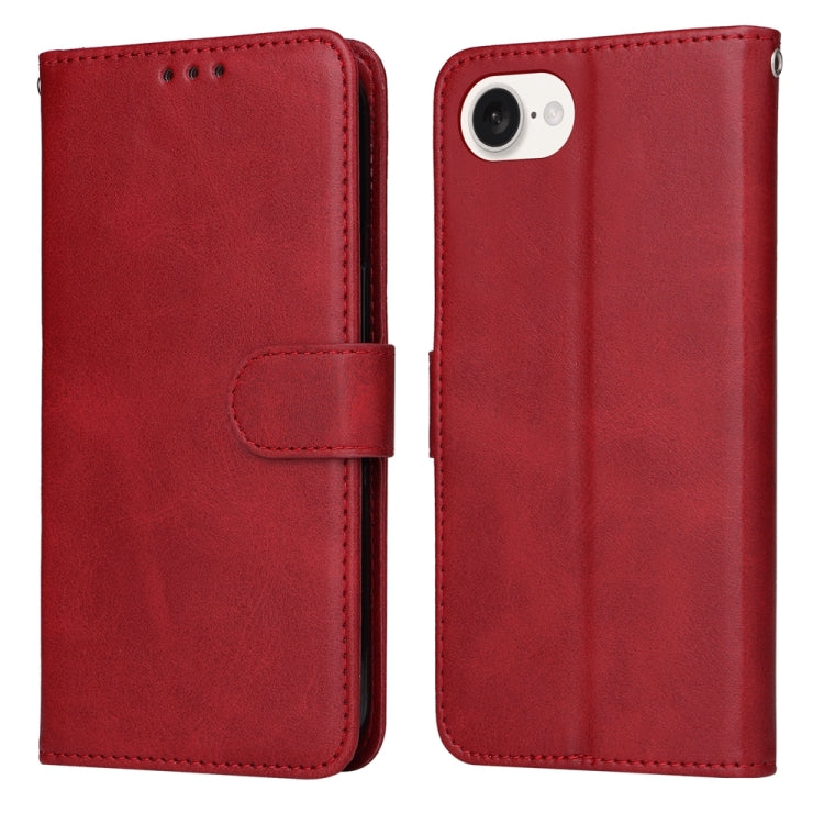 For iPhone 16e Classic Calf Texture Flip Leather Phone Case(Red) - iPhone 16e Cases by PMC TechLife | Online Shopping South Africa | PMC TechLife | Buy Now Pay Later Mobicred