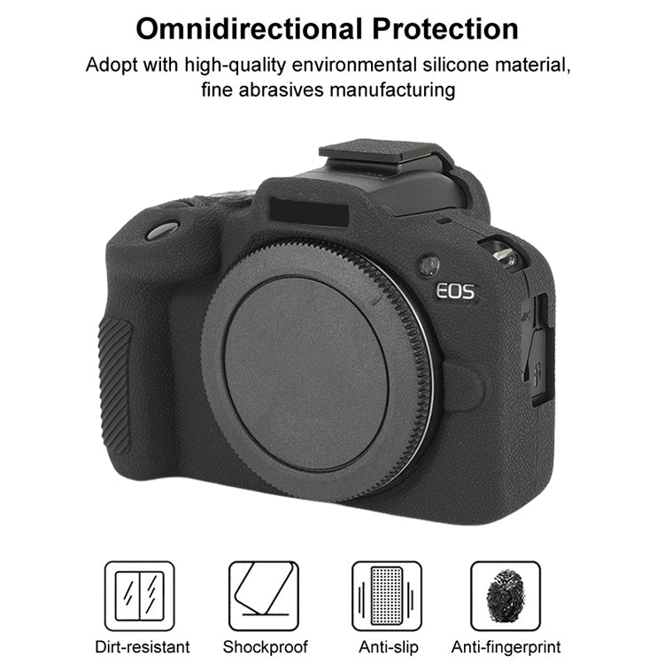 For Canon EOS R100 Litchi Texture Soft Silicone Protective Case(Black) - Protective Case by PMC TechLife | Online Shopping South Africa | PMC TechLife | Buy Now Pay Later Mobicred