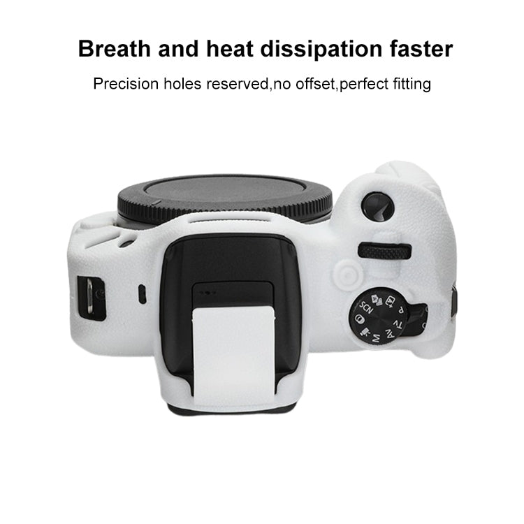For Canon EOS R100 Litchi Texture Soft Silicone Protective Case(White) - Protective Case by PMC TechLife | Online Shopping South Africa | PMC TechLife | Buy Now Pay Later Mobicred
