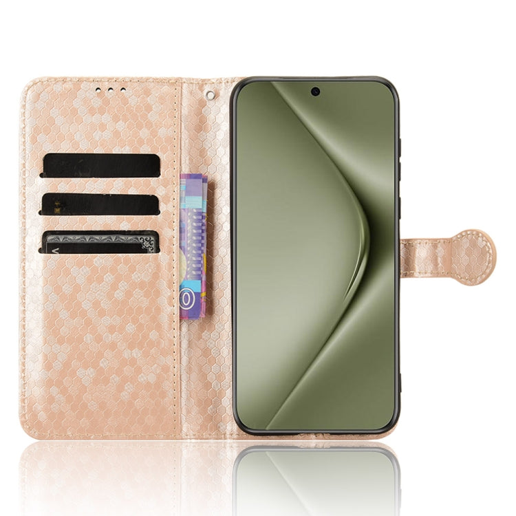 For Huawei Pura 70 Pro / Pro+ Honeycomb Dot Texture Leather Phone Case(Gold) - free shipping - PMC Jewellery - Order now!