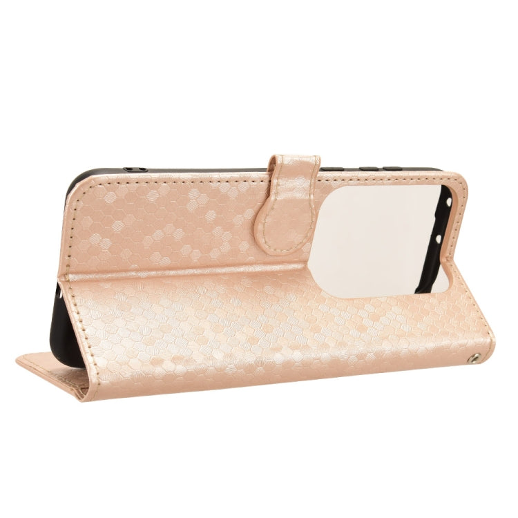 For Huawei Pura 70 Pro / Pro+ Honeycomb Dot Texture Leather Phone Case(Gold) - free shipping - PMC Jewellery - Order now!
