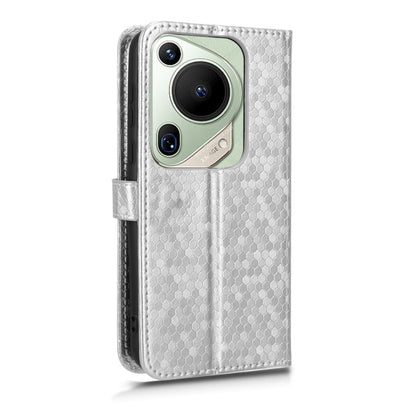 For Huawei Pura 70 Pro / Pro+ Honeycomb Dot Texture Leather Phone Case(Silver) - Huawei Cases by PMC Jewellery | Online Shopping South Africa | PMC Jewellery | Buy Now Pay Later Mobicred