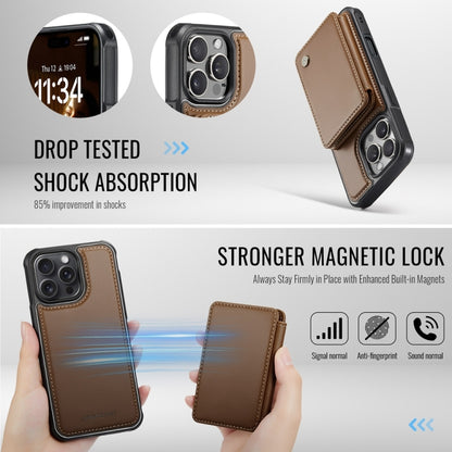 For iPhone 16 Pro Max JEEHOOD J05 Business Magnetic Style RFID Leather Phone Case(Brown) - iPhone 16 Pro Max Cases by JEEHOOD | Online Shopping South Africa | PMC Jewellery | Buy Now Pay Later Mobicred