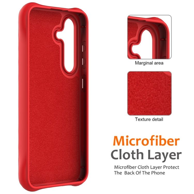 For Samsung Galaxy S25+ 5G Wave Texture MagSafe Magnetic Liquid Silicone Phone Case(Red) - Galaxy S25+ 5G Cases by PMC Jewellery | Online Shopping South Africa | PMC Jewellery | Buy Now Pay Later Mobicred