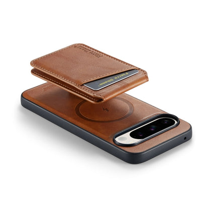 For Google Pixel 9 Fierre Shann Oil Wax Cow Leather Magnetic Card Holder Phone Case(Brown) - Google Cases by FIERRE SHANN | Online Shopping South Africa | PMC Jewellery | Buy Now Pay Later Mobicred