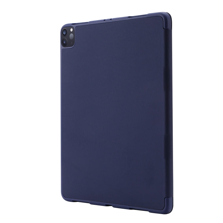 For iPad Air 13 2025 / 2024 Skin Feel Tri-fold Leather Tablet Case with Pen Slot(Dark Blue) - iPad Air 13 2025 / 2024 Cases by PMC Jewellery | Online Shopping South Africa | PMC Jewellery | Buy Now Pay Later Mobicred