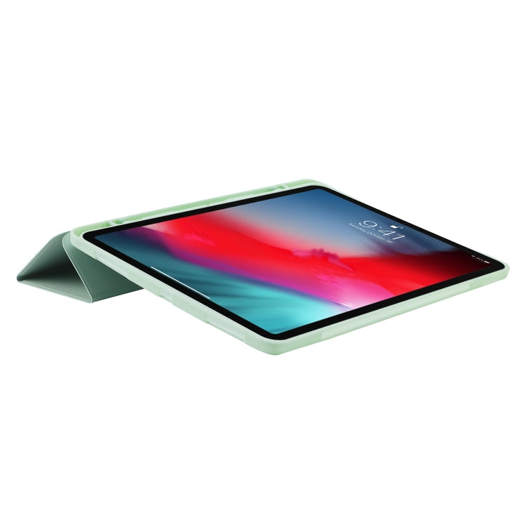 For iPad Air 13 2024 Skin Feel Tri-fold Leather Tablet Case with Pen Slot(Matcha Green) - iPad Air 13 2024 Cases by PMC Jewellery | Online Shopping South Africa | PMC Jewellery | Buy Now Pay Later Mobicred