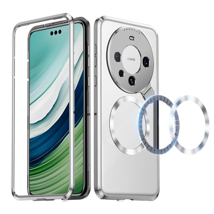 For Huawei Mate 60 Pro Aromatherapy Holder Single-sided MagSafe Magnetic Phone Case(Silver) - Huawei Cases by PMC TechLife | Online Shopping South Africa | PMC TechLife | Buy Now Pay Later Mobicred