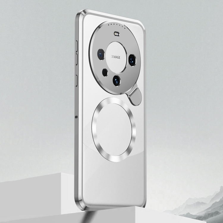 For Huawei Mate 60 Pro Aromatherapy Holder Single-sided MagSafe Magnetic Phone Case(Silver) - Huawei Cases by PMC TechLife | Online Shopping South Africa | PMC TechLife | Buy Now Pay Later Mobicred