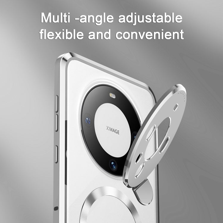 For Huawei Mate 60 Pro Aromatherapy Holder Single-sided MagSafe Magnetic Phone Case(Silver) - Huawei Cases by PMC TechLife | Online Shopping South Africa | PMC TechLife | Buy Now Pay Later Mobicred