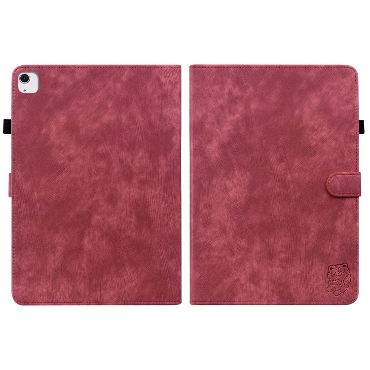 For iPad Air 11 2024 Embossed Tiger Pattern Leather Tablet Case(Red) - iPad Air 11 2024 Cases by PMC Jewellery | Online Shopping South Africa | PMC Jewellery | Buy Now Pay Later Mobicred