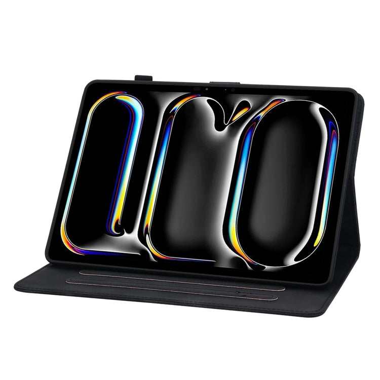 For iPad Pro 11 2024 Lily Embossed Leather Smart Tablet Case(Black) - free shipping - PMC TechLife - Order now!