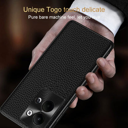 For OPPO Reno9 Pro Genuine Leather Litchi Texture Phone Case(Coffee) - OPPO Cases by PMC Jewellery | Online Shopping South Africa | PMC Jewellery | Buy Now Pay Later Mobicred