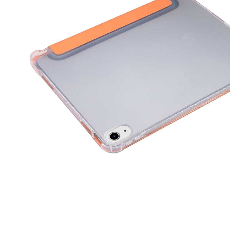 For iPad Air 11 2024 3-folding Electric Pressed Skin Texture Leather Tablet Case(Orange) - iPad Air 11 2024 Cases by PMC Jewellery | Online Shopping South Africa | PMC Jewellery | Buy Now Pay Later Mobicred