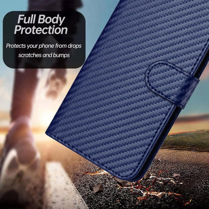 For iPhone 16 YX0070 Carbon Fiber Buckle Leather Phone Case with Lanyard(Royal Blue) - iPhone 16 Cases by PMC Jewellery | Online Shopping South Africa | PMC Jewellery | Buy Now Pay Later Mobicred