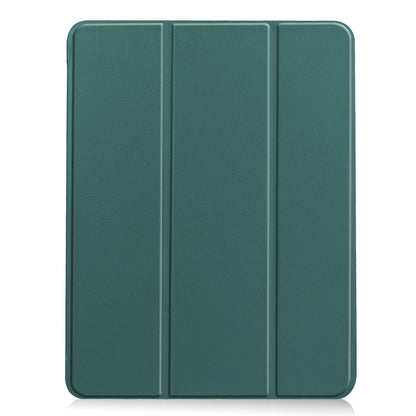 For iPad Air 11 2025 / 2024 Custer Pure Color 3-Fold Holder Smart Leather Tablet Case(Dark Green) - iPad Air 11 2025 / 2024 Cases by PMC Jewellery | Online Shopping South Africa | PMC Jewellery | Buy Now Pay Later Mobicred