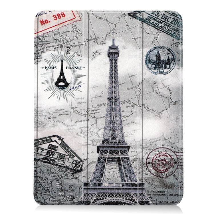 For iPad Air 11 2024 Custer Painted 3-Fold Holder Smart Leather Tablet Case(Eiffel Tower) - iPad Air 11 2024 Cases by PMC Jewellery | Online Shopping South Africa | PMC Jewellery | Buy Now Pay Later Mobicred