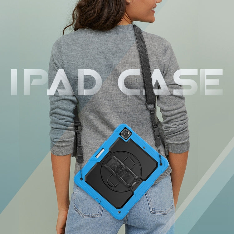 For iPad Pro 13 2024 Silicone Hybrid PC Tablet Protective Case(Black+Light Blue) - iPad Pro 13 2024 Cases by PMC TechLife | Online Shopping South Africa | PMC TechLife | Buy Now Pay Later Mobicred